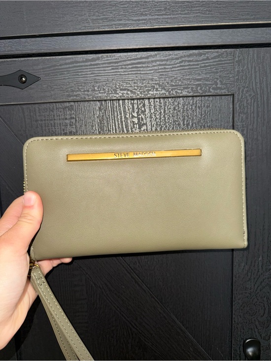 Steve Madden Handbags - Steve Madden Olive Green Zip-Around Wristlet